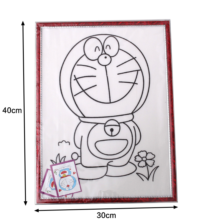 兒童畫畫涂色泡沫板diy手工制作水彩填色顏料畫夜市擺攤植絨涂鴉