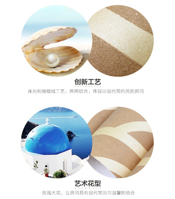 欣旺(UNIWAL) 欣旺壁紙 現代簡約浪漫植絨 溫馨臥室電視背景墻墻紙 淺褐色TSY5094F